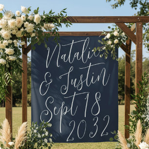 Oversized Calligraphy Script Wedding Backdrop Tapestry