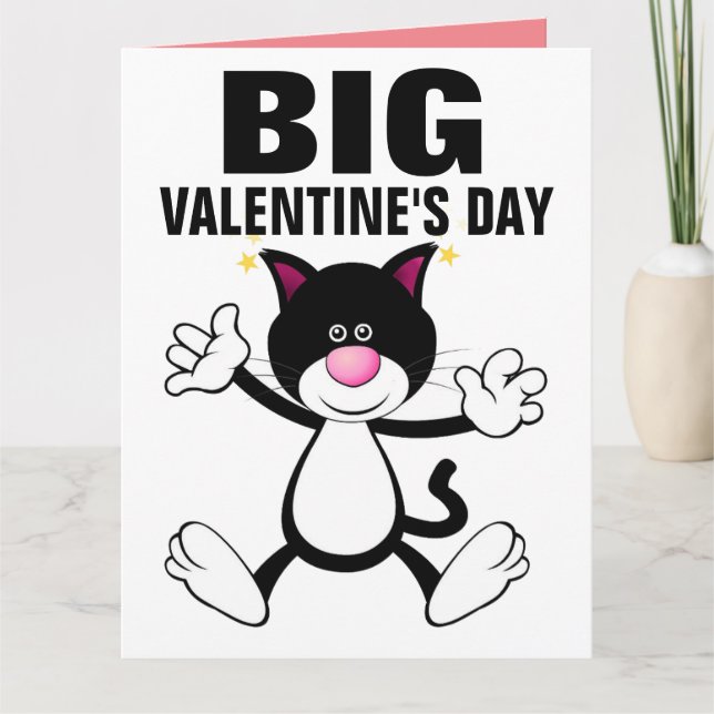 OVERSIZED  CAT HUG VALENTINE'S DAY CARD (Front)