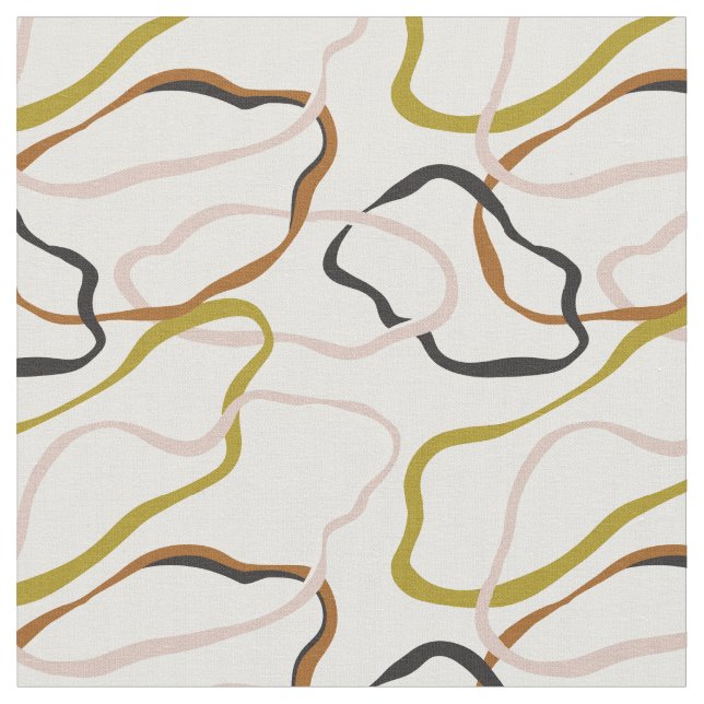 Oversized circles abstract organic flow - olive gr fabric (Close Up)