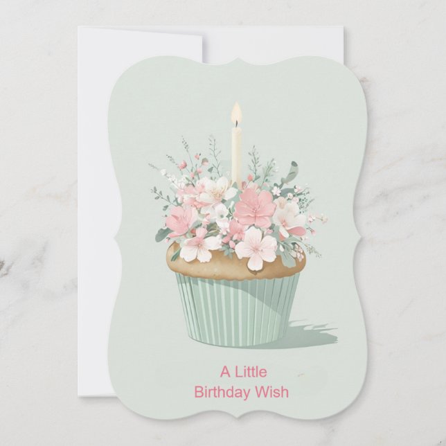 Oversized Cupcake Surrounded By Floral Decorations (Front)