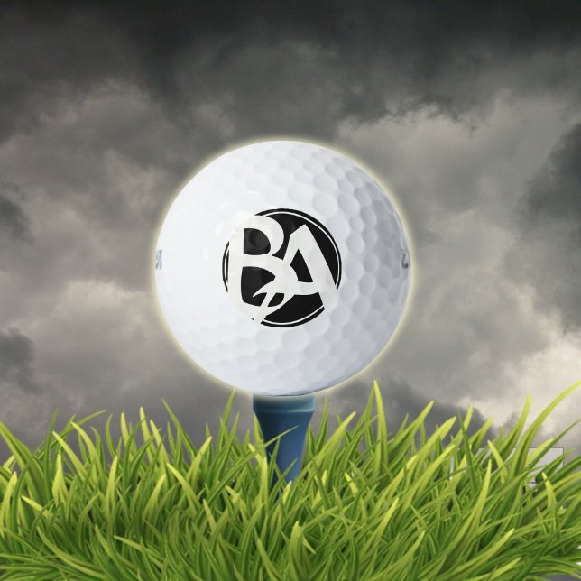 Oversized Initials in White and Black Golf Balls (Creator Uploaded)