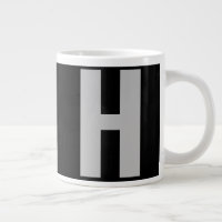Oversized Monogram Initial in Black and Grey
