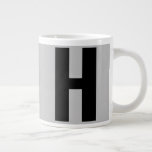 Oversized Monogram Initial in Grey and Black Large Coffee Mug<br><div class="desc">Bold and simple, custom jumbo mug with your choice of initial. The design features oversized sans serif typography in black on a grey background. The template is set up for you to change the letter but, if you wish to edit the colours as well, please click "customise further" or message...</div>