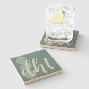 Oversized Monogram Sandstone Coaster