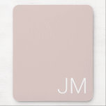 Oversized Monogrammed Blush Pink White Initials Mouse Pad<br><div class="desc">Modern white type initials on a blush pink background.</div>