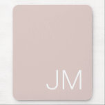 Oversized Monogrammed Initials Blush Pink Mouse Pad<br><div class="desc">Modern bold and oversized monogram. White initials highlighted on a blush pink background.</div>