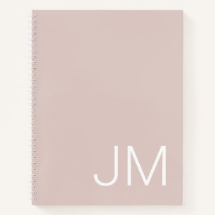 Oversized Monogrammed Initials Blush Pink Notebook