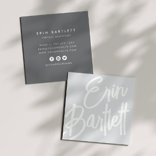 Oversized Name Sketched Signature Square Business Card