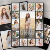 Oversized Photo Collage Black Modern Graduation