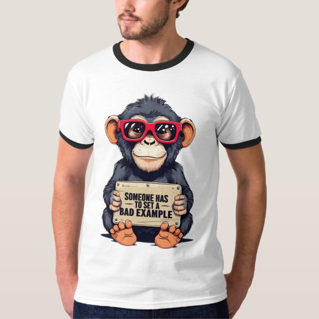 Oversized -shirt I Funny Monkey Graphic Tee  (Front)