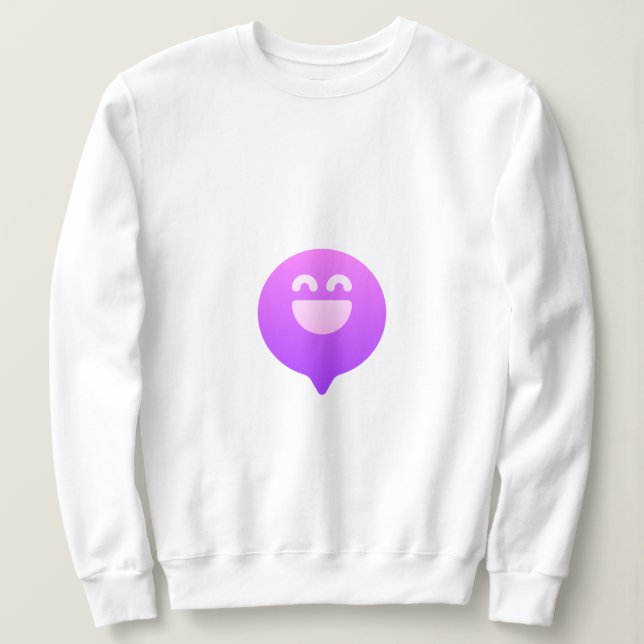 Oversized Smiling Face Sweatshirt | Happy Face Cre (Design Front)