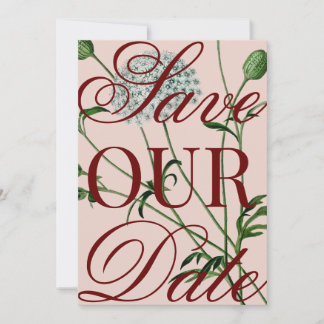 Oversized Vintage Floral Save The Date Invitation