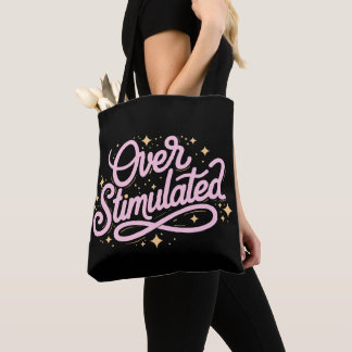 Overstimulated Anxiety Introvert Personalised Name Tote Bag