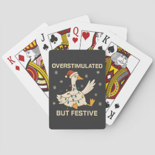 Overstimulated But Festive Christmas Goose Xmas Playing Cards
