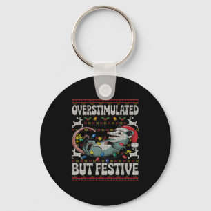 Overstimulated But Festive Ossum Christmas Ugly Sw Key Ring