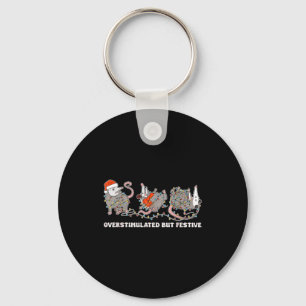 Overstimulated But Festive Ssum Christmas Ugly Xma Key Ring