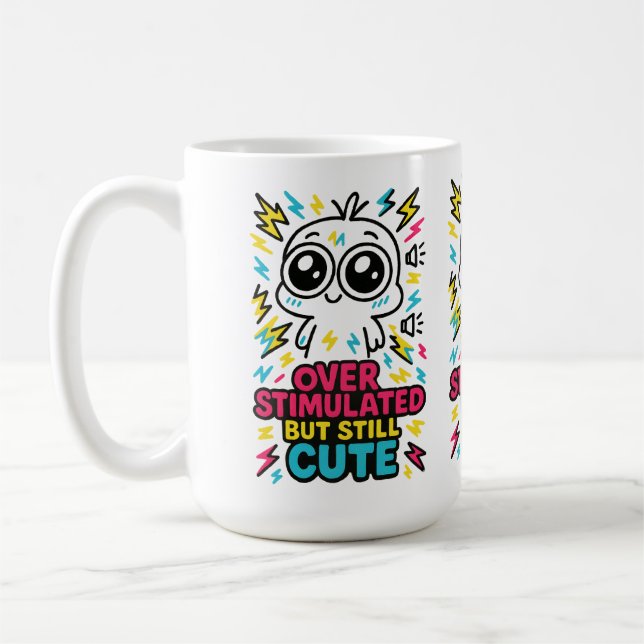 Overstimulated But Still Cute – Sensory Overload H Coffee Mug (Left)