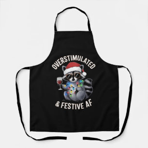 Overstimulated & Festive AF Racoon Espresso Lover Apron
