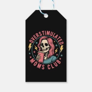 Overstimulated Moms Club Skull Messy Mum Life Gift Tags