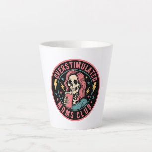 Overstimulated Moms Club Skull Messy Mum Life Latte Mug