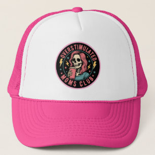 Overstimulated Moms Club Skull Messy Mum Life Trucker Hat