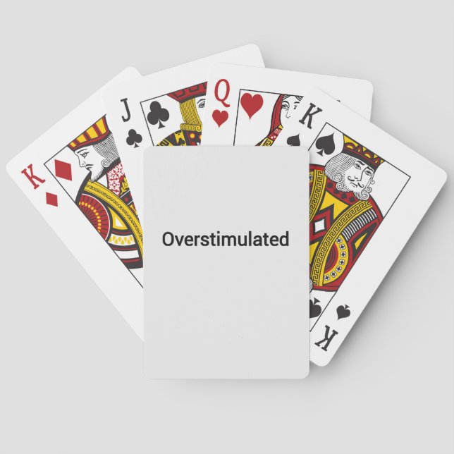 overstimulated word text playing cards (Back)