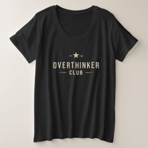 Overthinker Club Vintage Typography Plus Size T-Shirt