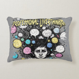 overthinker funny design decorative cushion