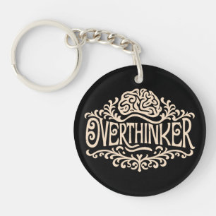 Overthinker overthinking brain key ring