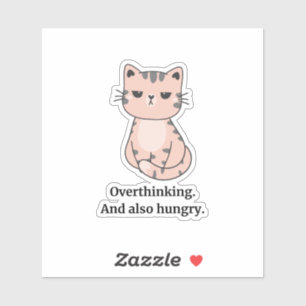 Overthinking And Hungry Pink Cat