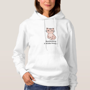 Overthinking And Hungry Pink Cat Hoodie