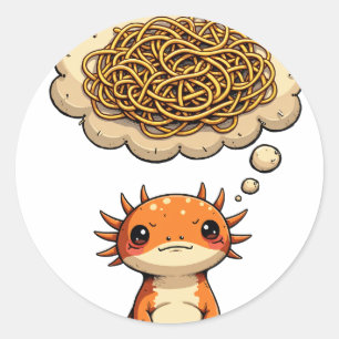 Overthinking Axolotl Funny Quote Introvert Social Classic Round Sticker