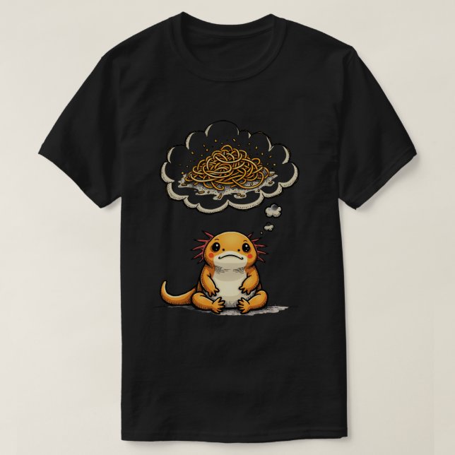 Overthinking Axolotl Funny Quote T-Shirt (Design Front)
