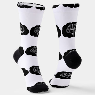 Overthinking Brain Cartoon Mental Health Art Socks