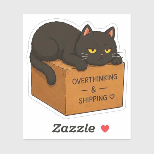 Overthinking Cat Meme Sticker (Sheet)