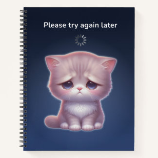 Overthinking Cat Notebook – Cute Anxiety Gift