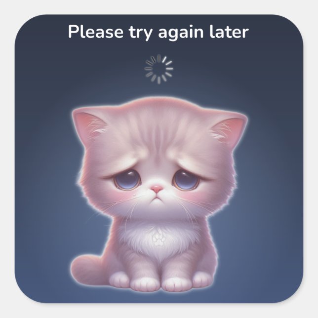 Overthinking Cat Sticker – Cute Mood (Front)