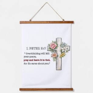 Overthinking Christian Quote Faith Over Fear  Hanging Tapestry