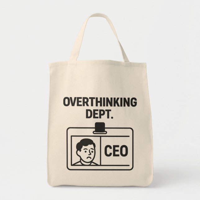 Overthinking Dept. – CEO Funny Minimalist tote bag (Front)