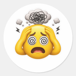 Overthinking Emoji Anxiety Sticker