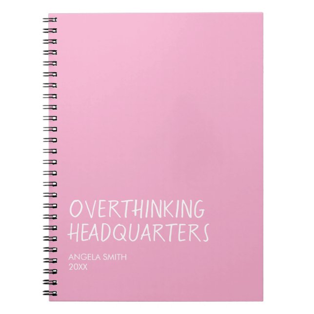 Overthinking Headquarters – Funny Overthinker Note Notebook (Front)