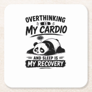 Overthinking Is My Cardio Square Paper Coaster