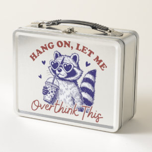 Overthinking Racoon Metal Lunch Box
