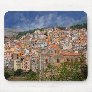 Overview of a Sicilian mountain town Mouse Pad
