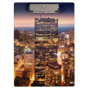 Overview of Boston at night Clipboard