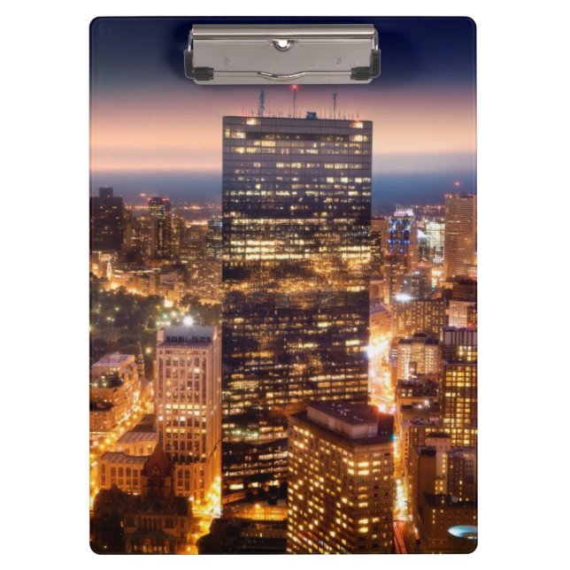 Overview of Boston at night Clipboard (Front)