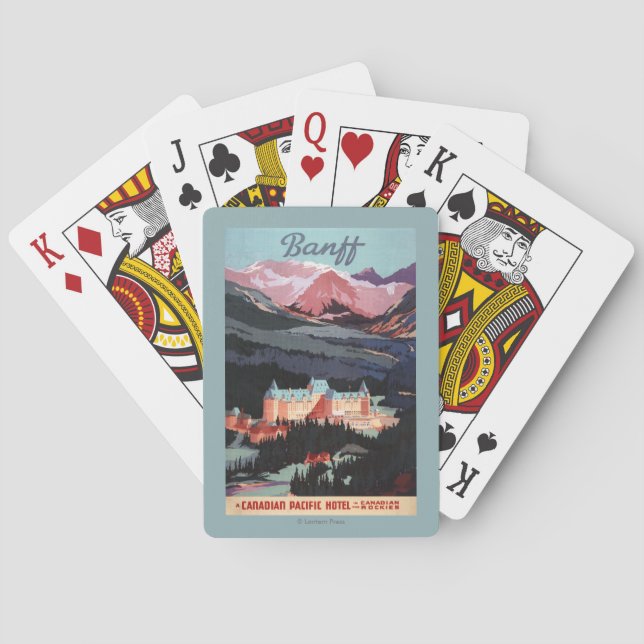 Overview of the Banff Springs Hotel Poster Playing Cards (Back)