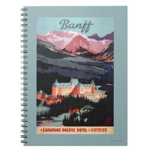 Overview of the Banff Springs Hotel Poster Spiral Notebook