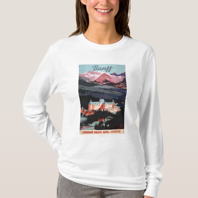 Overview of the Banff Springs Hotel Poster T-Shirt (Front)
