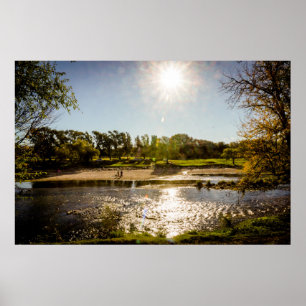 Overview Of The Banks Of A River With Clear Sky Poster